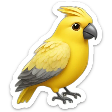 man with a yellow cockatiel bird sticker
