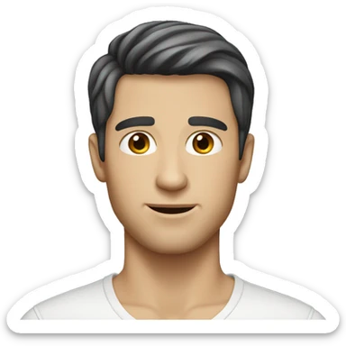 white guy with short dark hair sticker