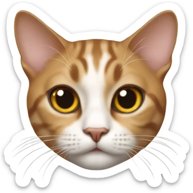 Realistic cat brown laying  sticker