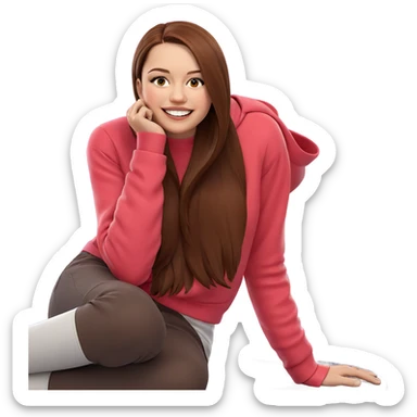 boy and girl sitting together sticker