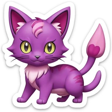 Liepard-Skitty-Purrloin-Delcatty-Pokémon-Fakémon-hybrid-creature (full body) sticker