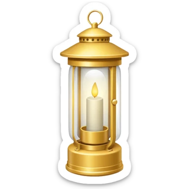 Lanterna flutuante pequena, de papel translúcido, formato retangular/cilíndrico alongado, aberta em cima e embaixo, com luz dourada suave interna, sem alça, sem metal, sem decoração. sticker
