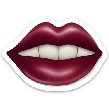 Burgundy kiss imprint  sticker