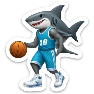 Shark playing basketball  sticker