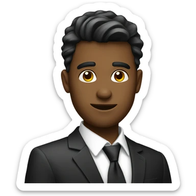 formal young man with phone sticker