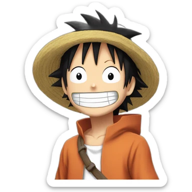 Luffy qui embrasse Naruto sticker