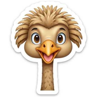 Je voudrais un emoji d'une autruche merci sticker