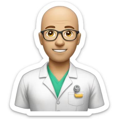 physiotherapist bald sticker