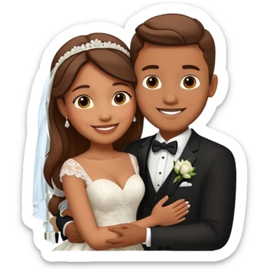 Just married couple sticker