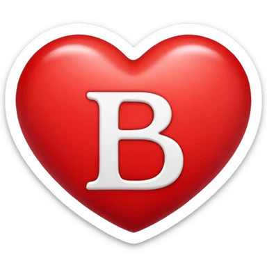 heart with the letter B inside sticker