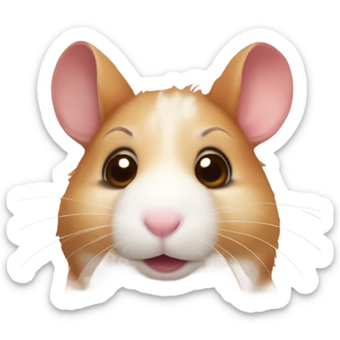 hamster with brown ears , a very soft red color in the area of ​​2 ears sticker
