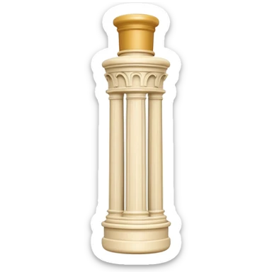 Creamy salad dressing in a bottle shaped like a roman ionic column sticker