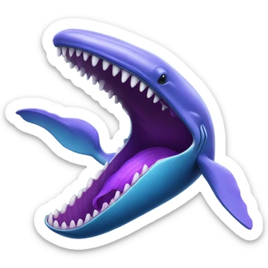 Blue whale purple, open mouth sticker