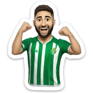 Hiperrealist nabil fekir celebration goal with betis tshirt sticker