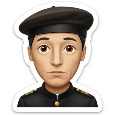 Pablo Picasso wear black berret hat sticker