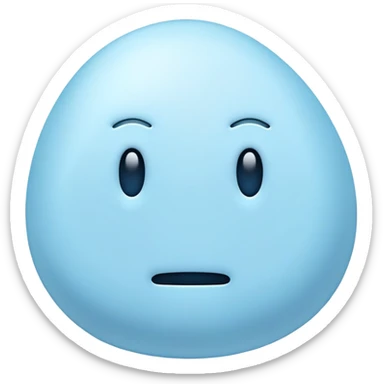 abstract irregular light blue shape, absolutely no facial features, no eyes, no mouth, purely abstract color blob sticker