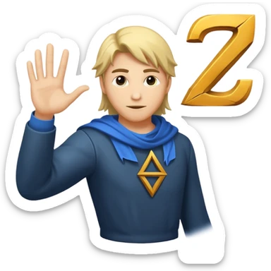 human mystic drawing rune formula mid-air sticker