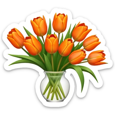 Orange tulips buque sticker