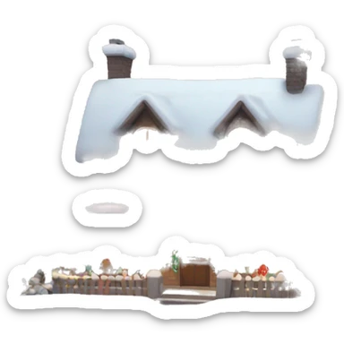 Snowy Christmas house  sticker