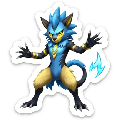 Shiny Epic Badass Manectric-Luxray-Zeraora-hybrid (Full body) sticker