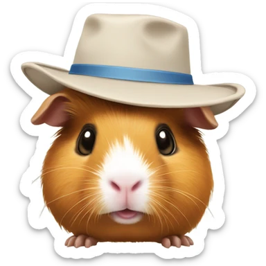 Guinea pig wearing a hat sticker