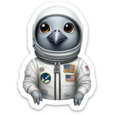 pigeon astronaut in space suit sticker