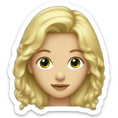 Blond green eyes girl with lan coat sticker