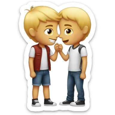 Two boys kissing gay sticker