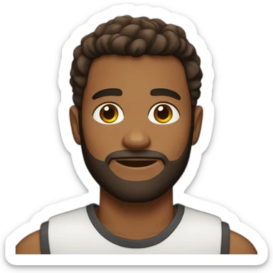 25 year old with a beard and a brown skin sticker