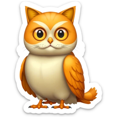 Hazme un gato con cuerpo de búho sticker