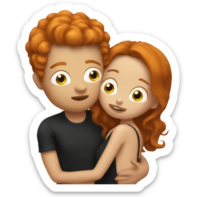 Ginger kissing brunette sticker