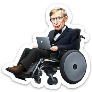 steven hawking with a dwarf sticker