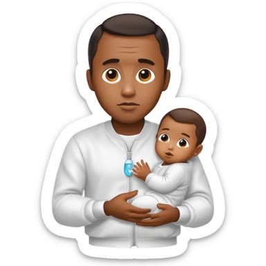 Make an emoji of Diddy with baby oil and white clothes sticker