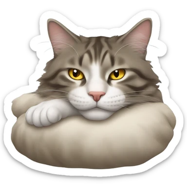 Maine coone napping sticker