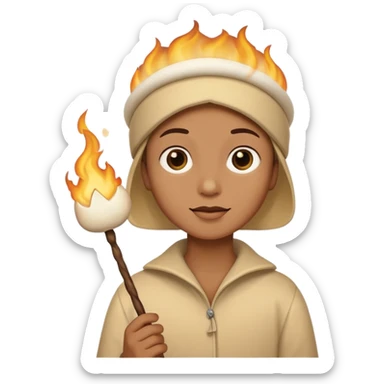camping marshmallow stick sticker