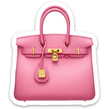 Pink birkin bag with gold hardware  sticker