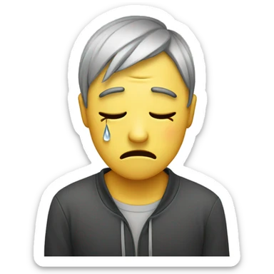 Crying emoji with tears coming down  sticker