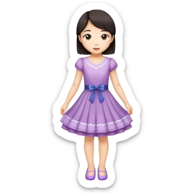 Asian girl in a curtsy sticker