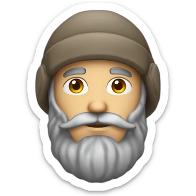 bearded guy wearing winter hat with ear flaps sticker
