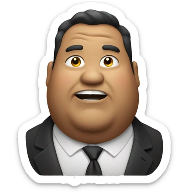 Fat man pointing left sticker