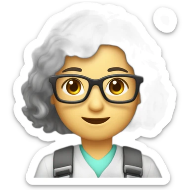 una profesora de ciencias de la computación, que le gustan las plantas, los perros, los gatos y ella tiene rulos sticker