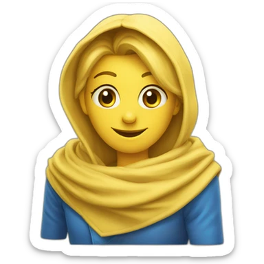 gelbes Herz mit blauem Schal sticker