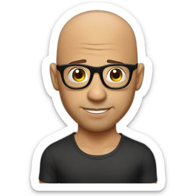 skinny vin diesel whith round glasses sticker