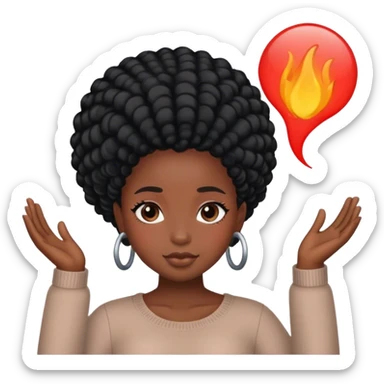 Black girl with 4c hair sticker