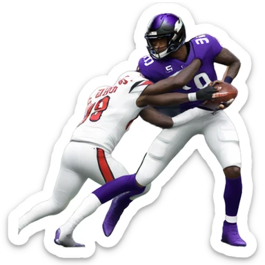 Lamar Jackson stiff arming a player sticker