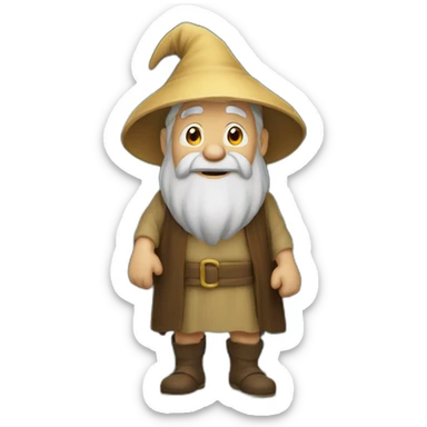  a wise old man standing in front of an enterance to a  cave sticker