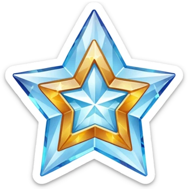 carved crystal star a shining "$" symbol sticker