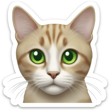 a cat with green eyes sticker