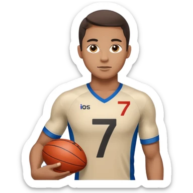 Number 7 Printed Athlete sticker