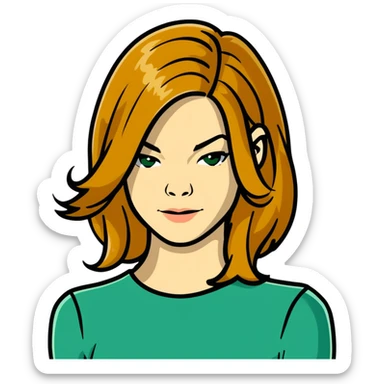 Michelle Monaghan with honey blonde hair on Christmas holiday sticker